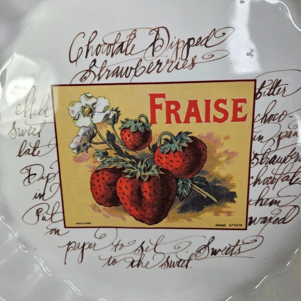 Williams Sonoma Strawberry Fraise Rosanna Quiche Tart Fluted Dish Italy READ